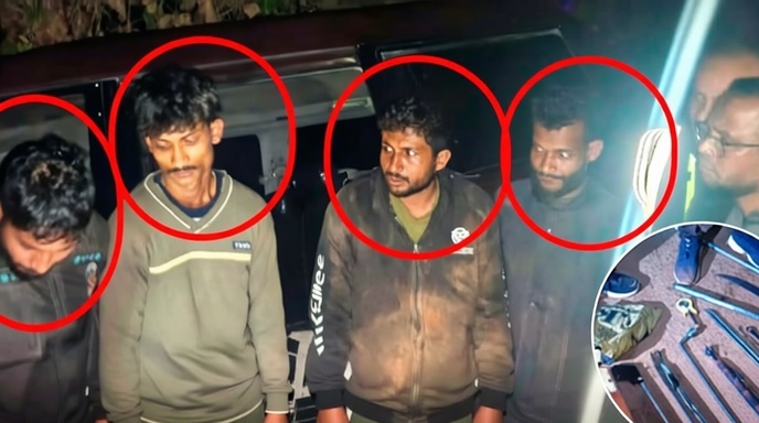 কুলাউড়ায় দুর্ধর্ষ ডাকাতি ও ১ ঘণ্টার অভিযানে গ্রেপ্তার ৪