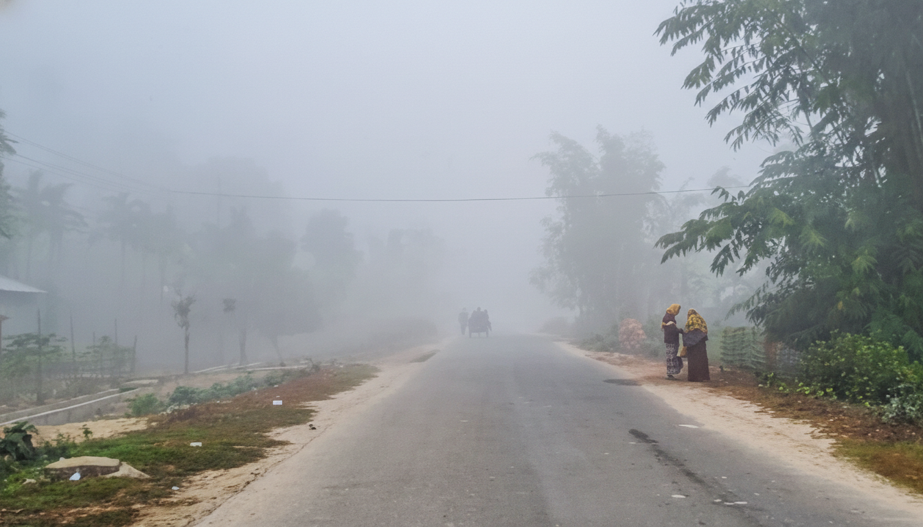হিমেল হাওয়ায় কাঁপছে তেঁতুলিয়া পারদ নামল ৮ ডিগ্রিতে
