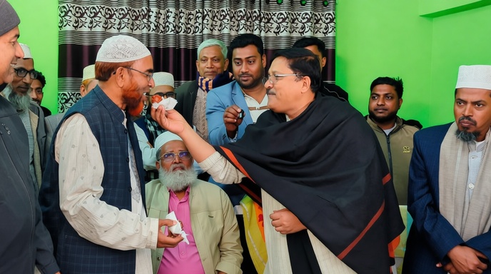 মাগুরা-১ আসনের বিজয়ী প্রার্থী মনোয়ার হোসেন খানের সৌজন্য সাক্ষাৎ