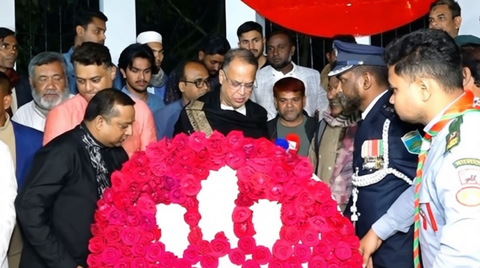 সিরাজগঞ্জে শহীদ মিনারে মন্ত্রী ইকবাল হাসান মাহমুদ টুকুর শ্রদ্ধা নিবেদন