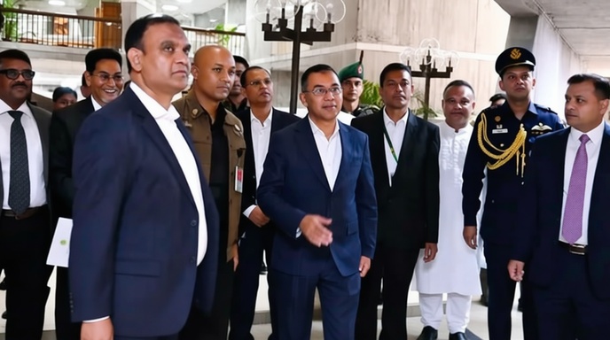 সংসদ ভবনে প্রবেশ করছেন প্রধানমন্ত্রী তারেক রহমান