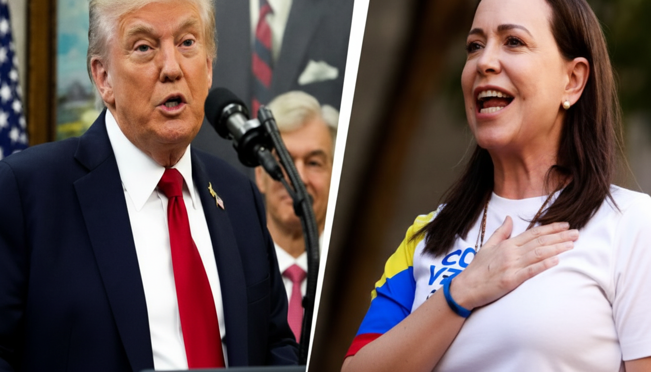 ডোনাল্ড ট্রাম্প এবং মারিয়া কোরিনা মাচাদো